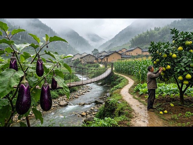 Hidden Deep Mountain Chinese Village Shines After Rain — 4K HDR