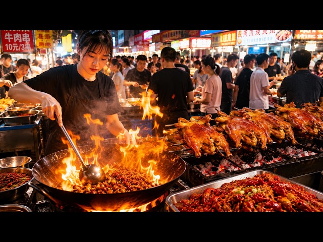 Guangzhou Night Market Food Tour: $1 Street Food Paradise in 4K