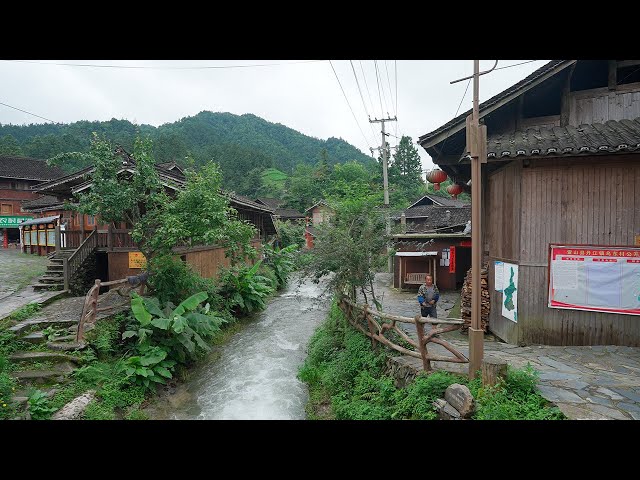 Traditional Miao Village in Guizhou: Streams Running Through Ancient Homes