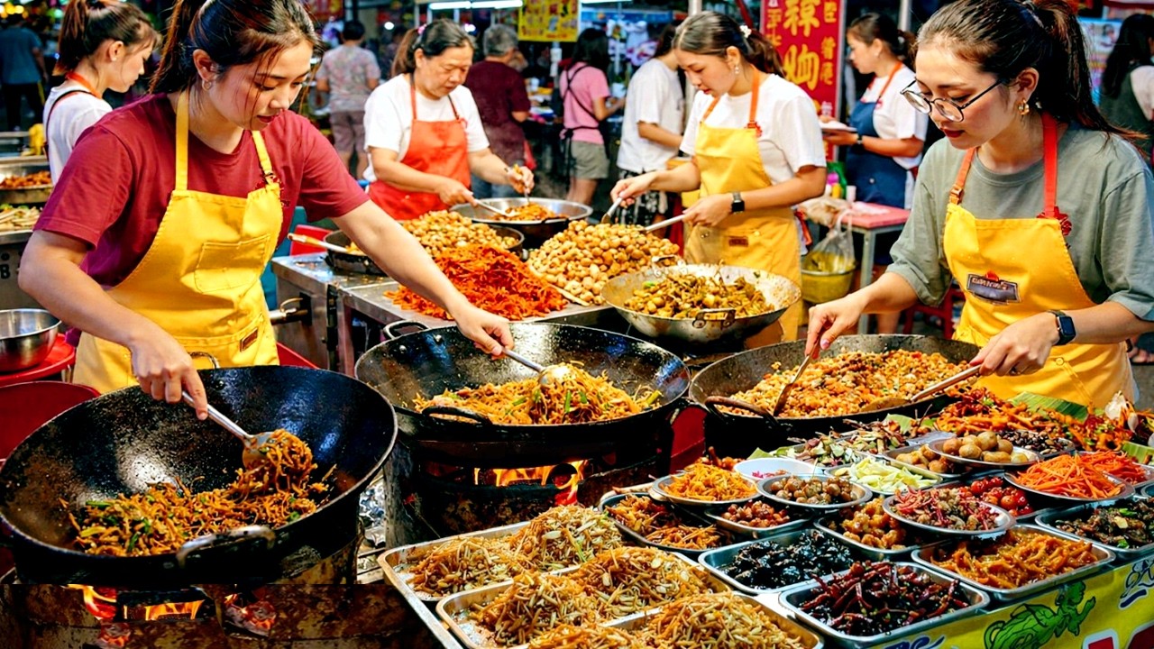 Unbelievable Chinese Massive Outdoor Night Market: Packed with Flavor & Crowds