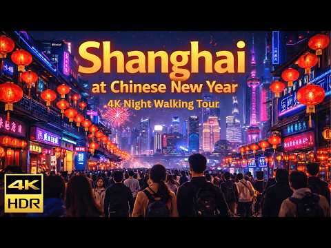 Experience Nighttime Shanghai at Chinese Lunar New Year — Immersive 4K Walking Tour