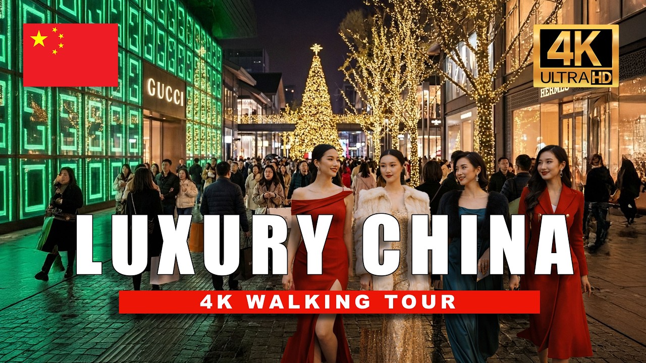 Chengdu Taikoo Li Luxury Shopping District at Night: Chinese Fashion Street 4K