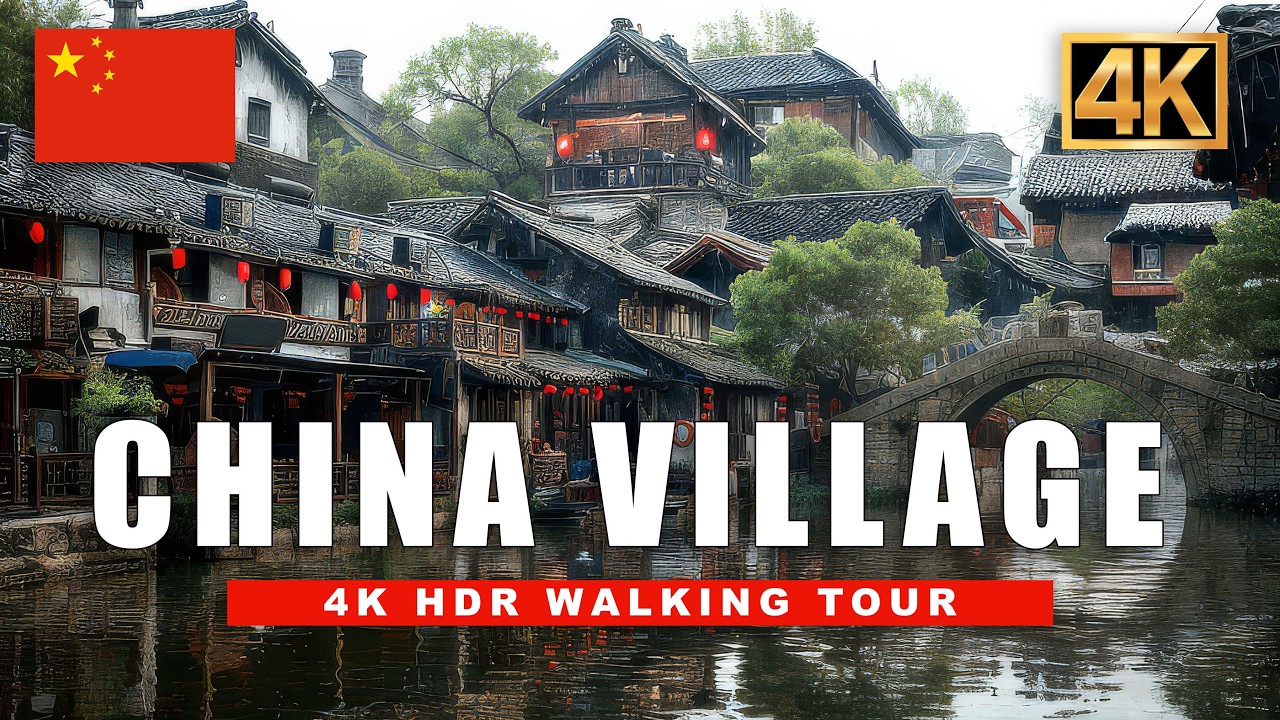 Suzhou Beautiful Water Town: Rain Walk Through Ancient Canals in 4K