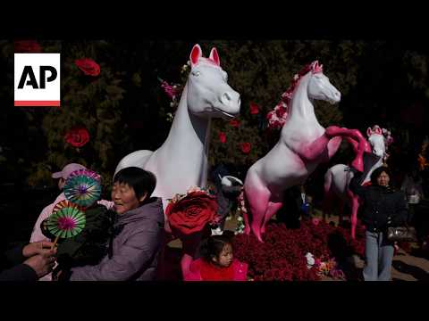 People Celebrate the Lunar New Year in China for the Year of the Horse