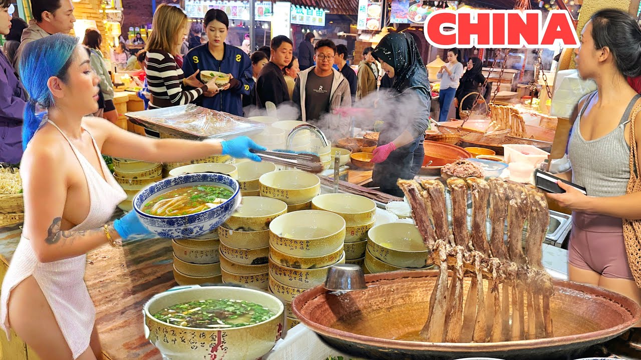 Unbelievable Night Market in the Mountains of China: Millions of People & Food