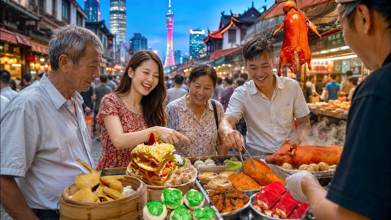 I Tried China BEST Food: Guangzhou Street Food After Dark — So Delicious & So Cheap!
